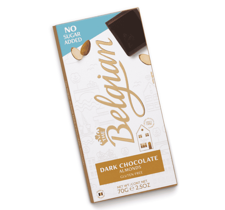 Belgian Dark Almonds No Sugar mandulás étcsokoládé 70g
