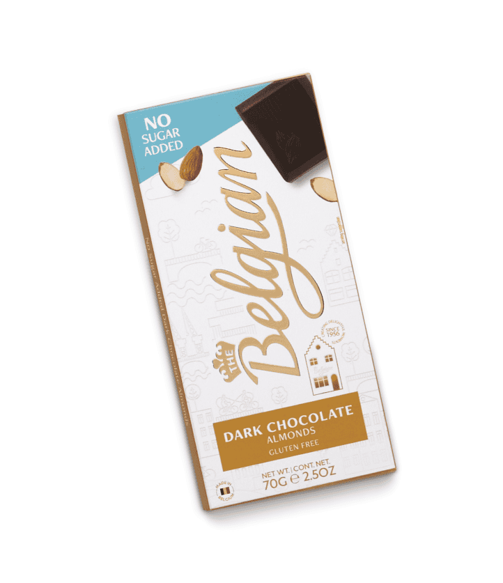 Belgian Dark Almonds No Sugar mandulás étcsokoládé 70g