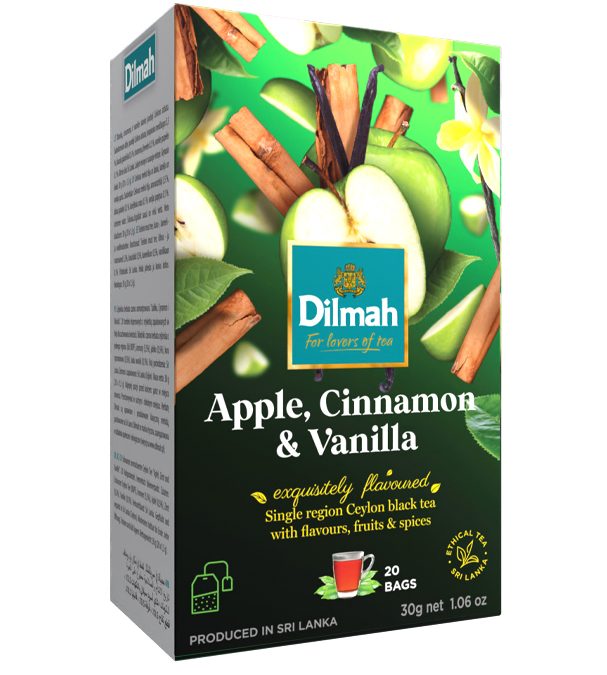 Dilmah Apple & Cinnamon aromás fekete tea aromazáró dobozban 20*1,5g