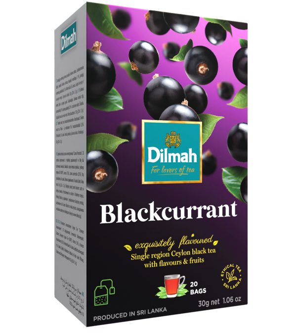 Dilmah Blackcurrant/Feketeribizli aromás fekete tea aromazáró dobozban 20*1,5g