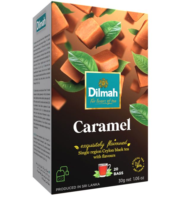 Dilmah Caramel aromás fekete tea aromazáró dobozban 20*1,5g