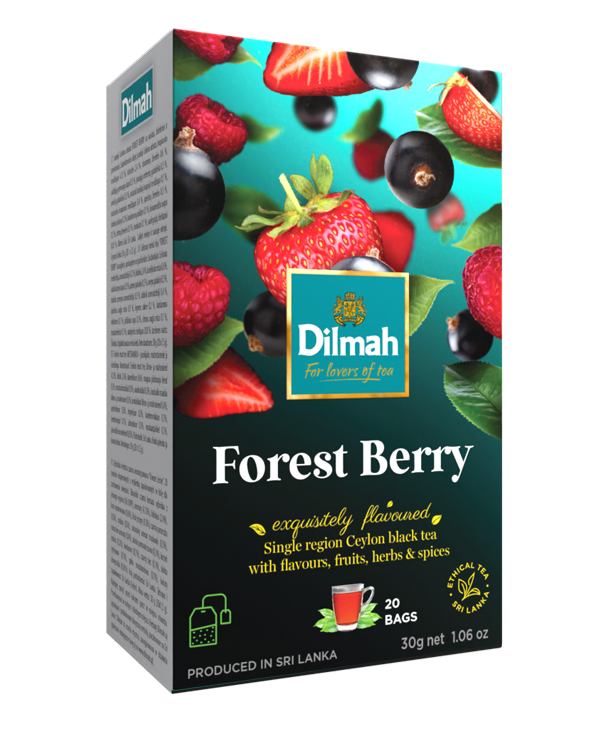 Dilmah Forest Berry/Erdei gyümölcs aromás fekete tea aromazáró dobozban 20*1,5g