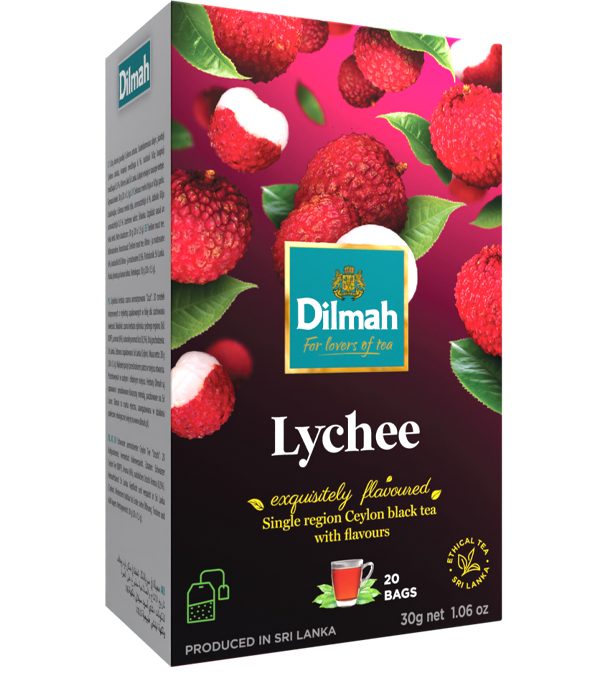 Dilmah Lychee aromás fekete tea aromazáró dobozban 20*1,5g