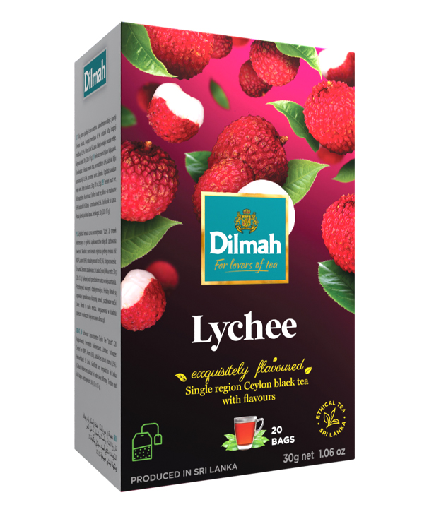 Dilmah Lychee aromás fekete tea aromazáró dobozban 20*1,5g