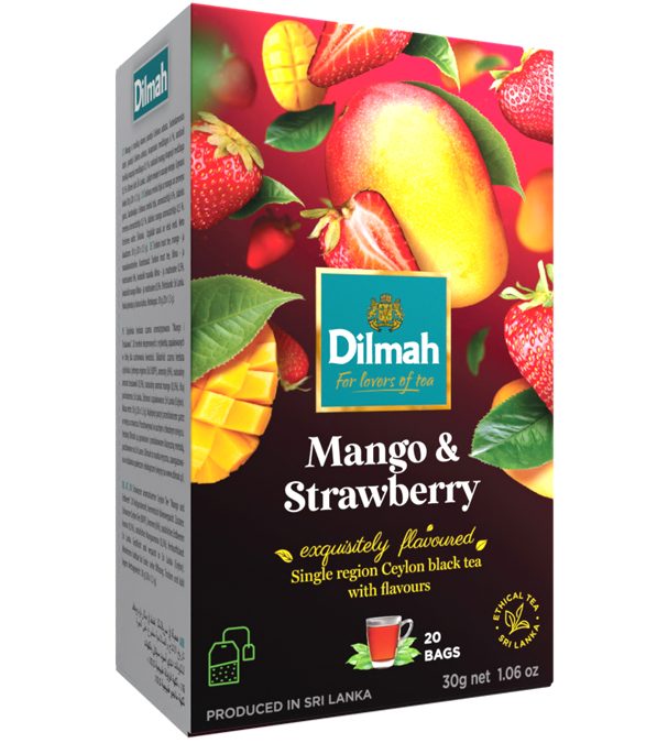 Dilmah Mango & Strawberry/Mango&Eper aromás fekete tea aromazáró dobozban 20*1,5g