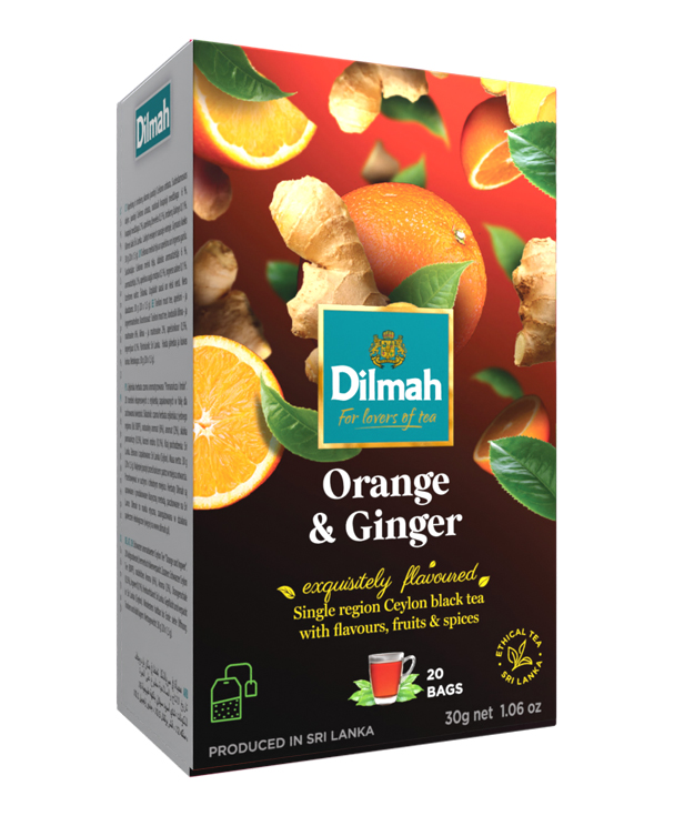 Dilmah Orange & Ginger narancs aromás fekete tea aromazáró dobozban 20*1,5g
