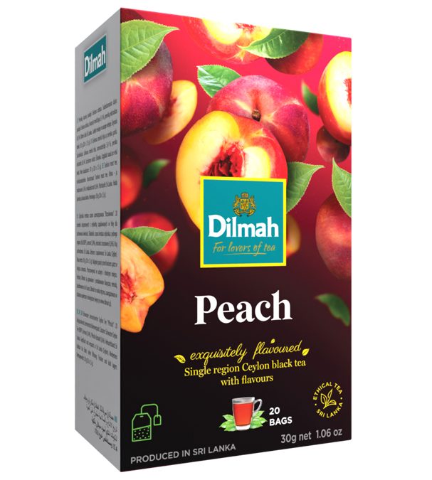 Dilmah Peach/Barack aromás fekete tea aromazáró dobozban 20*1,5g