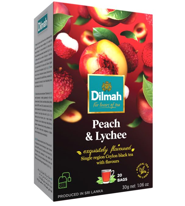 Dilmah Peach & Lychee/Barack & Lychee aromás fekete tea aromazáró dobozban 20*1,5g