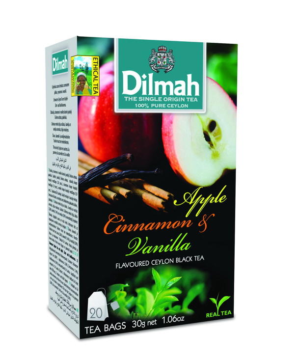 Dilmah Apple & Cinnamon aromás fekete tea aromazáró dobozban 20*1,5g