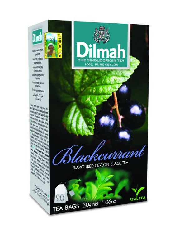 Dilmah Blackcurrant/Feketeribizli aromás fekete tea aromazáró dobozban 20*1,5g