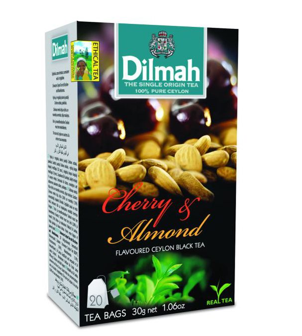 Dilmah Cherry & Almond aromás fekete tea aromazáró dobozban 20*1,5g