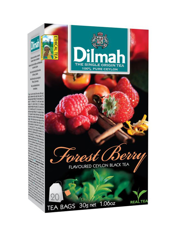 Dilmah Forest Berry/Erdei gyümölcs aromás fekete tea aromazáró dobozban 20*1,5g