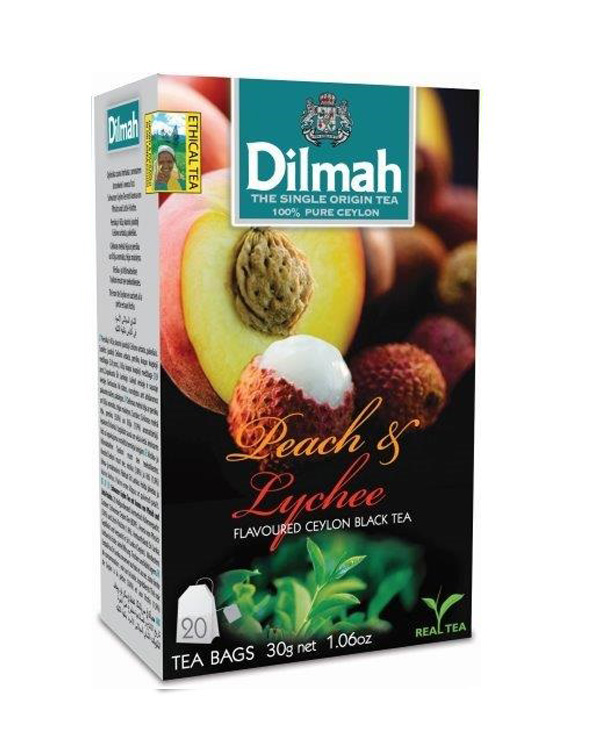 Dilmah Peach & Lychee/Barack & Lychee aromás fekete tea aromazáró dobozban 20*1,5g