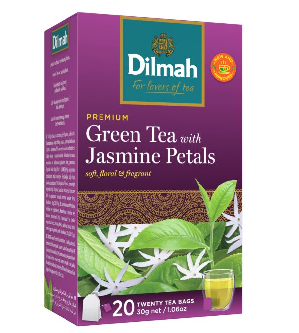 Dilmah Jasmine Green Tea aromás zöldtea aromazáró dobozban 20×1,5g