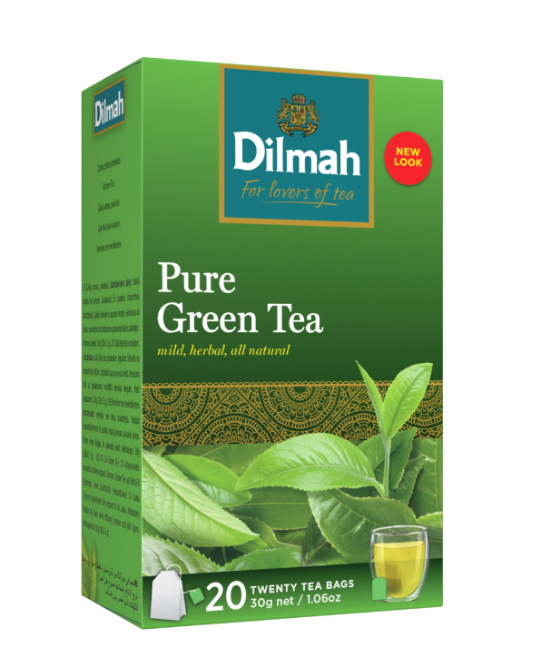 Dilmah Pure Green Tea natúr zöldtea aromazáró dobozban 20×1,5g