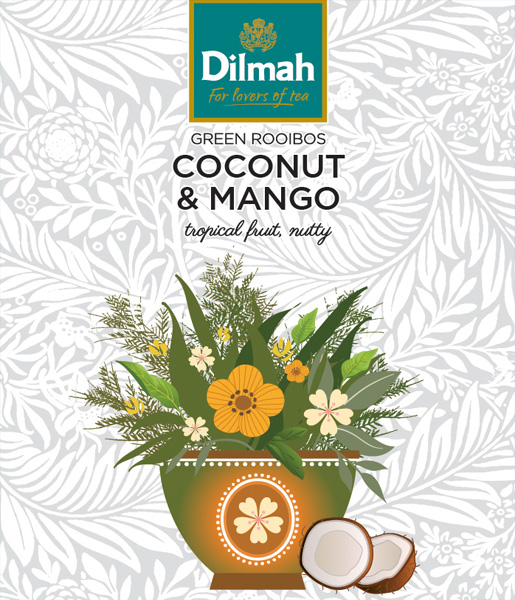 Green Rooibos Coconut & Mango – Zöld roiboos, kókusz – mangó főzet