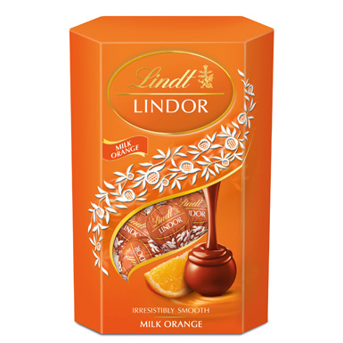 Lindt Lindor Orange tejcsokoládé golyók díszdobozban 200g