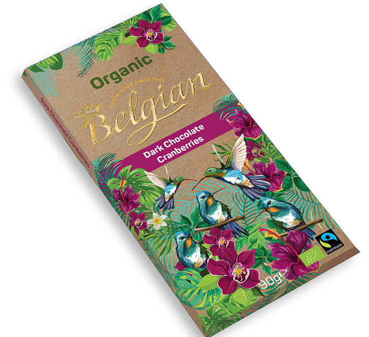 Belgian Organic táblás áfonyás étcsokoládé 90g