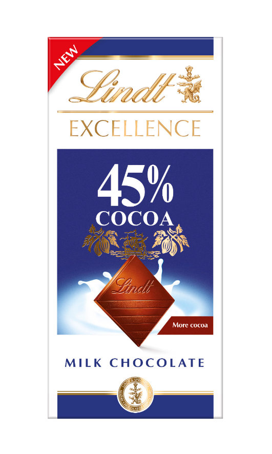 Lindt Excellence Milk 45% Cocoa tejcsokoládé 80g