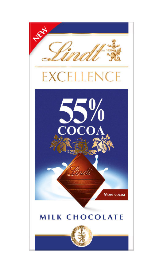 Lindt Excellence Milk 55% Cocoa tejcsokoládé 80g