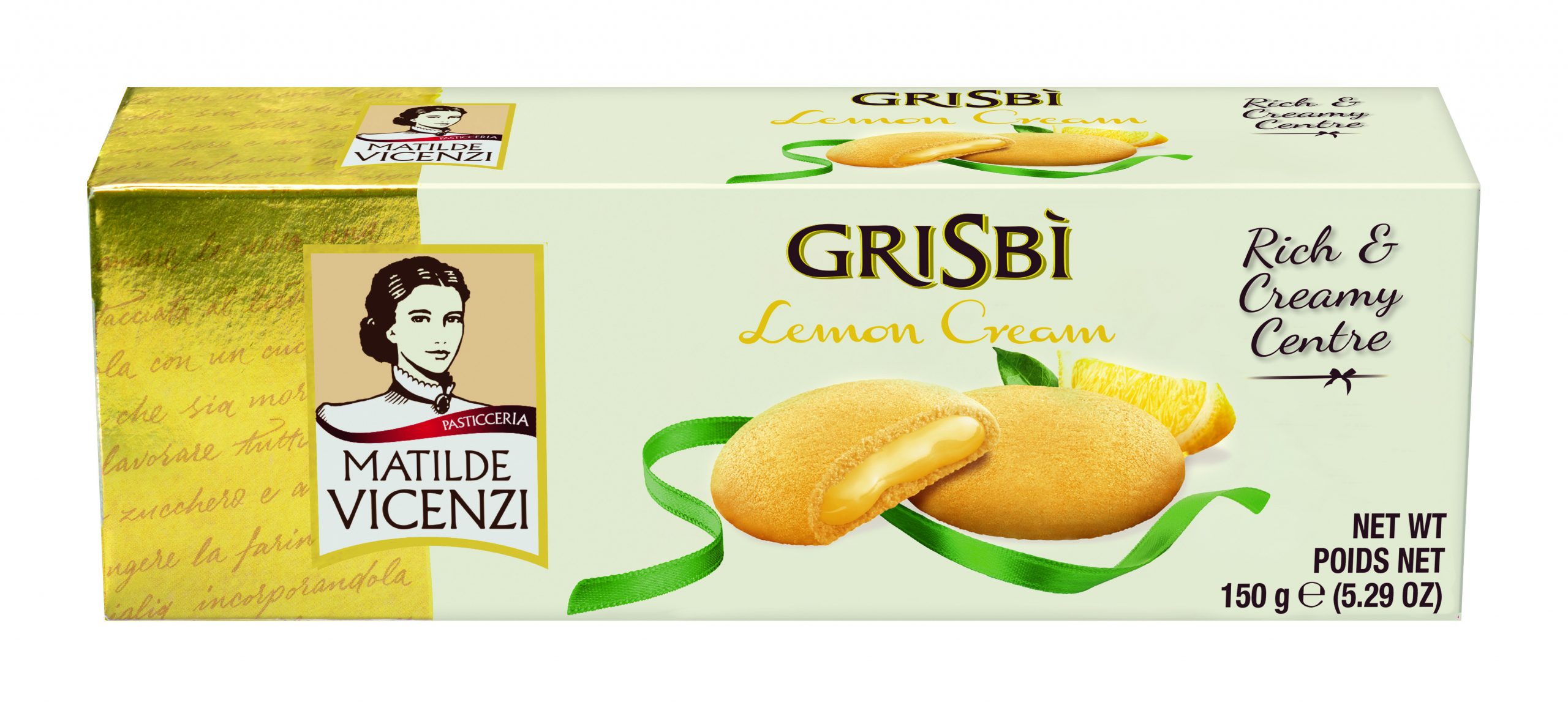 Grisbi Lemon Cream citromos krémmel töltött keksz 150g