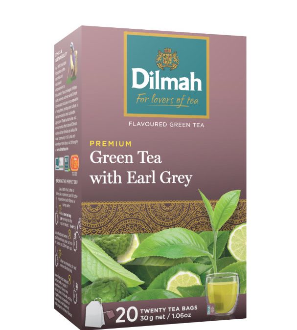 Dilmah Green Tea with Earl Grey zöldtea aromazáró dobozban 20×1,5g