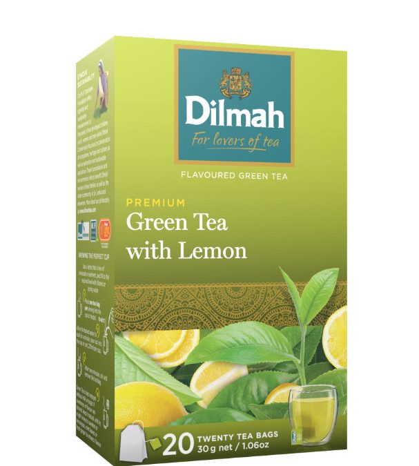 Dilmah Green Tea with Lemon zöldtea aromazáró dobozban, 20×1,5g