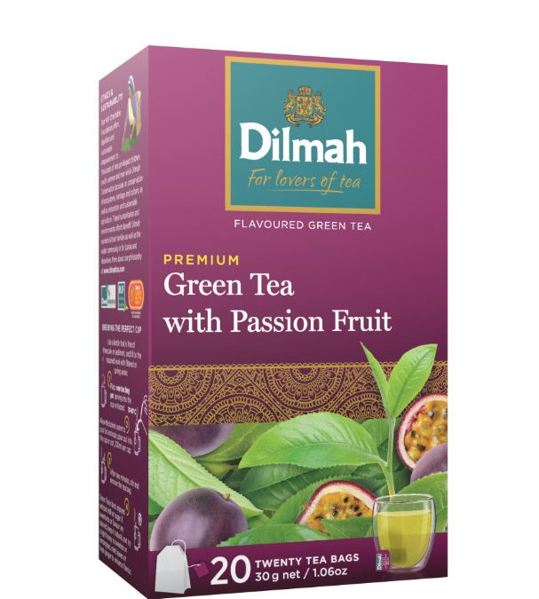Dilmah Green Tea with Passion Fruit zöldtea aromazáró dobozban, 20×1,5g