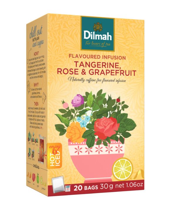 Dilmah Tangerine Rose & Grapefruit mandarin, rózsa és grapefruit ízesítésű filteres gyümölcstea 20×1,5g
