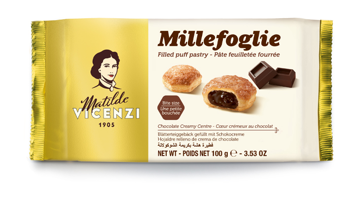 Vicenzi Millefoglie Chocolate Creamy töltött levelessütemény 100g