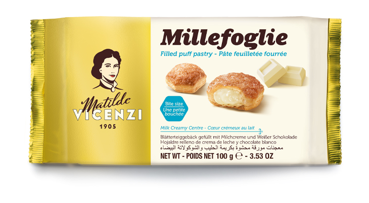 Vicenzi Millefoglie Milk Creamy töltött levelessütemény 100g