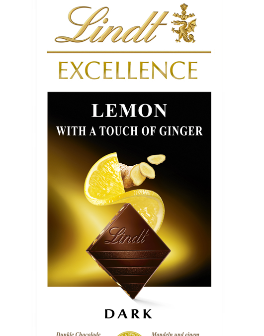 Lindt Excellence Lemon Ginger citromos-gyömbéres étcsokoládé 100g