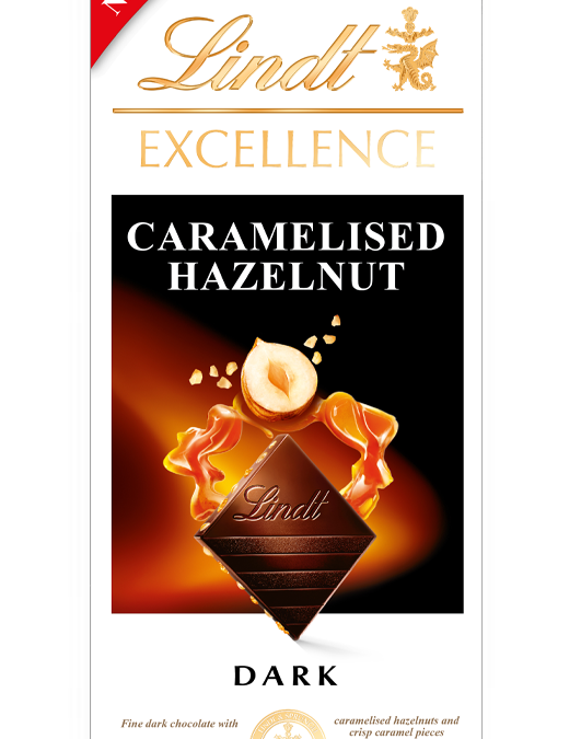 Lindt Excellence Caramelised Hazelnut mogyorós étcsokoládé 100g