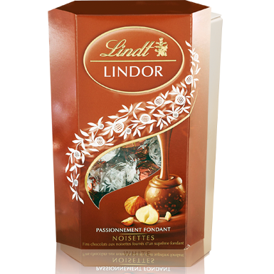 Lindor Hazelnut mogyorós tejcsokoládé golyók díszdobozban 200g