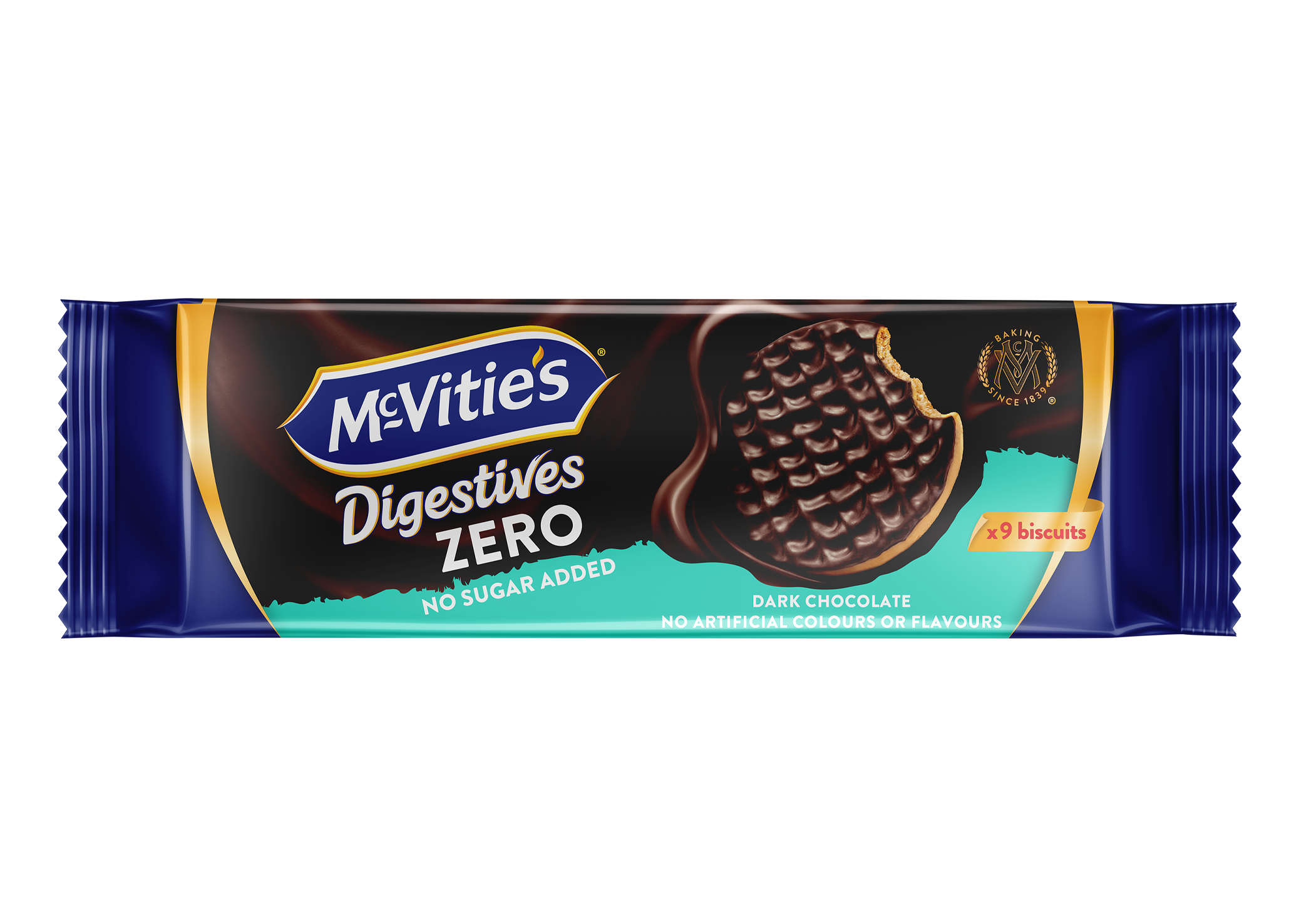 McVities Digestive Zero Dark Chocolate teljeskiőrlésű cukormentes keksz 150g